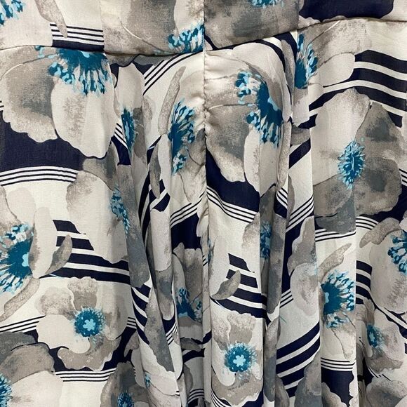 Maison Jules Blue Floral Stripe Fit & Flare Dress Size Small - Picture 8 of 13